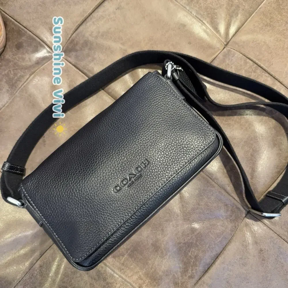 NWT Coach Jack Small Flap Crossbody Bag Soft pebble leather cew73 Silver/black